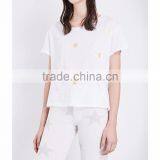 Dropped Shoulders Short Sleeves Star Printed Cotton Jersey T-shirt(DQE0255T) thumbnail-4