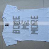 LADIES WHITE T-SHIRTS, LADIES SHORT SLEEVE PRINTED COTTON T-SHIRTS thumbnail-1