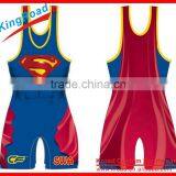 Cheap Custom Superman Wrestling Singlets for Men/women thumbnail-1