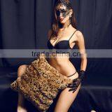 CX-D-100B Leopard Print Home Decoration Fashion Rabbit Fur Pillow Case thumbnail-2