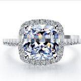 China New Arrival Brass/sterling Silver Beautiful cz Diamond Jewelry Engagement Ring thumbnail-2
