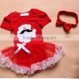New Year Baby Girls Ruffle Tulle Rompers Clothes Kids Red Santa Baby TuTu Romper thumbnail-5