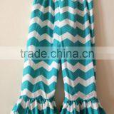 High Quality Wholesale Kids Casual Pants Lovely Chevron Ruffle Leggings Cotton Baby Girls Cotton Trousers thumbnail-4