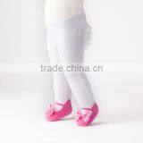 Ruffle Bum Baby Tights With Mary Jane Bow Shoes Bubble Gum Pink Cotton Leg Warmer for Baby thumbnail-1