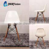 LS-4001 Modern Design Hot Selling Custom Made Stackable Plastic Chair With Wooden Leg thumbnail-5