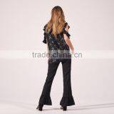2017 BEST STYLE Women Simple Floral Print Bare Shoulder Blouse thumbnail-3