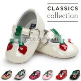 cherry design PU baby shoes, cherry baby girl shoes