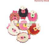 Wood Sewing Buttons Scrapbooking 2 Holes Fish Animal At Random thumbnail-3