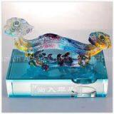 Crystal Colored Glaze Craft Feng Shui Jade Ruyi for Car Decoration