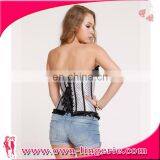 black point corset,white lace corset for woman steel boned corset