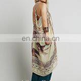Maxi Style Printed Sleeveless Cardigan for Woman thumbnail-5