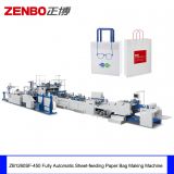 ZB1260SF Fully Automatic Sheet Fed Shopping Gift Garment Paper Bag Sack  Making Machine with Flat Handle
