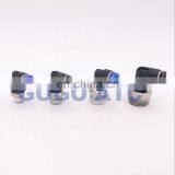 L Type Pneumatic Screw 16mm Pipe Fitting Bronze 1/4 3/8 1/2 3/4 BSP Threaded Elbow pu Hose Connector 90 Degree PL Pipe Joint thumbnail-1