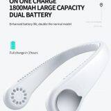 USB Rechargeable 2 in 1 Air Cooler Mini Electric Air Conditioner Portable Sport Outdoor Hanging Head Neck Cooling Fan thumbnail-2