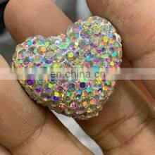 Natural White Crystal Heart Shape AB Stone Beads, Crystal AB for Jewelry thumbnail-2