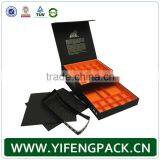 Matte Black Leather Paper Soft Touch Feeling Luxury Chocolate Packaging Boxes