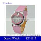 Quartz Cute Heart Shaped Dial PU Leather Band With Plastic Gift Box for Watch thumbnail-1