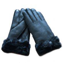 Winter Gloves Real Australia Double Face Sheepskin Ladies Sheepskin Leather Gloves for Women thumbnail-1