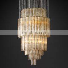 Modern Luxury Serenella Cylindrical Hanging Glass LED Chandelier for Home Hotel Bar Ceiling Suspension Chandelier thumbnail-4