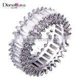 Thick Wedding Band Big CZ Crystals Rectangle Shape Deluxe Copper Women Ring thumbnail-1