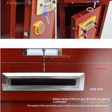 Balcão de caixa comercial com abertura para cofre e fechadura de código eletrônico – Balcão de metal durável para recepções de lojas de conveniência thumbnail-4