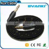 New Products 2016 Quality Nylon Braided Aux Cable 3.5mm Male Male Colorful Audio Cable Bulk Buy From China Supplier's Choice thumbnail-3