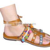 Designer Pure Leather Sandals Indian Handmade Flat Shoes Beautiful Casual Slippers thumbnail-5