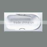 Overall 1500 mm Long Glazed Bath Tub Shower and Bath Iron Tub With Handles