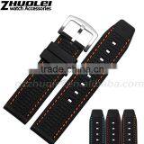 24mm Black Diver Rubber Watch Strap Wholesale 3PCS thumbnail-2