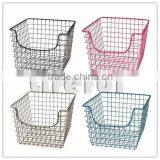 Metal Wire Storage Bin Basket/ Colorful Powder Coating