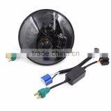 7" LED Headlight For Harley Daviddson Motorcycle Black Chrome Projector Daymaker HID LED Light Bulb JK Wrangler LED Headlamp thumbnail-1