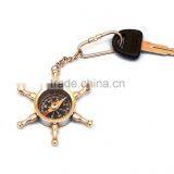 Nautical Chrome Ship Wheel Compass Key Chain-Solid Chrome Keyring 13377 thumbnail-1