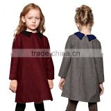 Baby-Girls Winter Wool Dress with Peter Pan Collar Kids Clothes Manufacturer OEM Type ODM Factory Guangzhou