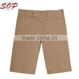 2016 New Arrival Little Boys Basic Matchstick Kahki Primary School Uniform Design Stretch Shorts thumbnail-1