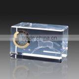 Factory Direct Customizedc 3d Cube Clock Wedding Gifts Crystal Glass Horse Figurines thumbnail-1