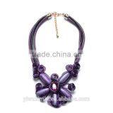 Europe and the United States Flowers Hand Woven Leather Necklace thumbnail-5