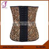403201NEW Arrival Woman Leopard Animal Print Latex Waist Corset thumbnail-1