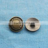 wholesale custom dome shape sewing button with embossed logo for clothes