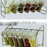 Glass Spice Bottle with Iron Stand