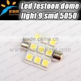 180LM High Lumen no Flash Stable Interior Lights for All Cars 9SMD 5050 36mm Car Festoon Light Replacement Kit Led Dome Light