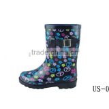 Beautiful flowers children rubber rain boots