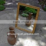Silver Mirror with Wooden Frame