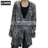 Women Leopard Print Knitted Cashmere Cardigan, Women Fashion Knitted Custom Cardigan thumbnail-1