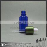 30ml Blue Glass Small Empty Essential Oil Eliquid Ejuice Drip Bottle With Childproof Cap thumbnail-1