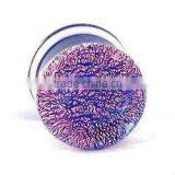 Dichroic Glass Pink and Purple Flesh Plug Stunning Effect Double Flared Body Piercing