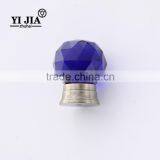 Polished Antique Brass Blue Color Crystal Knobs for Cabinets