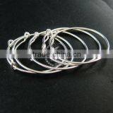 50mm Diameter Silver Plated Brass Simple Wiring Bracelet for Beading 1900100 thumbnail-3