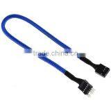 9 Pin Audio Extension Cable 45cm - Sleeved Blue / Black thumbnail-1