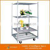 4 Wheels Foldable Flowers Display Rack Trolley Cart for Greenhouse thumbnail-6