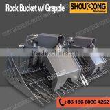 Skeleton Rock Bucket With Grapple Fork for Skid Steer Loader thumbnail-1